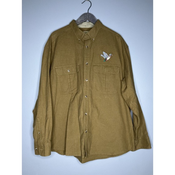 Vintage Cabelas Deerskin Soft Chamois Heavy Weight Button Down Size Large - Picture 1 of 5